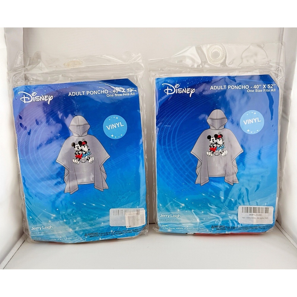 New Disney Ponchos For Adults. 40 X 52, One Size Fits All